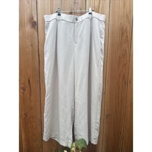 Torrid Women's 20R Pull on wide leg linen blend high rise Tan kaki beige pants